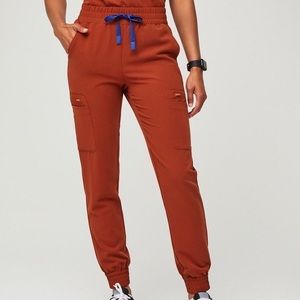 Figs Scrubs Zamora high waisted joggers - orange limited color -M NWT
